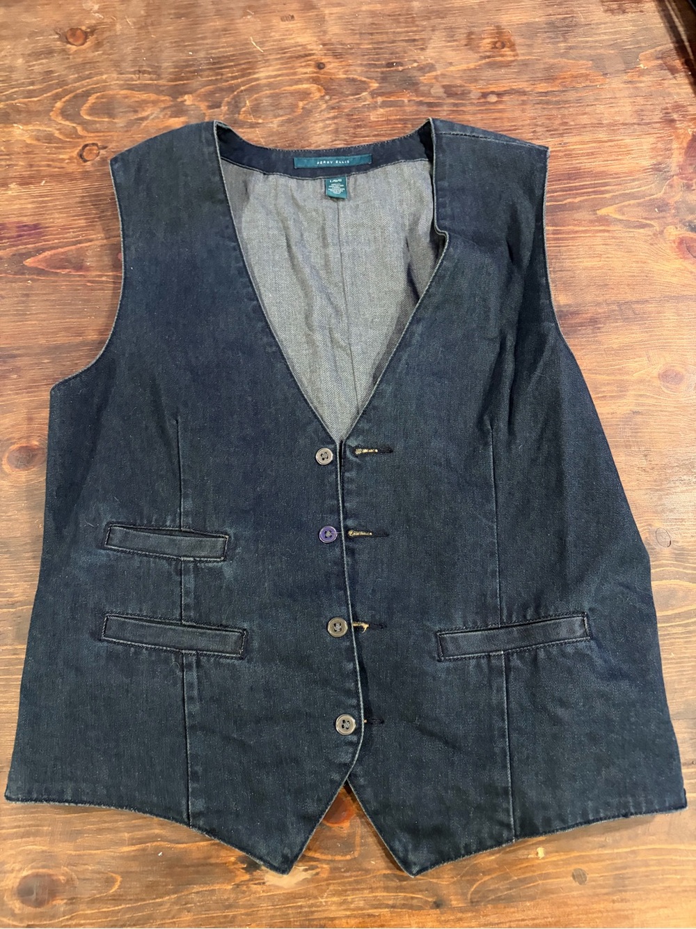 Perry Ellis Men's Dark Denim Vest - Black